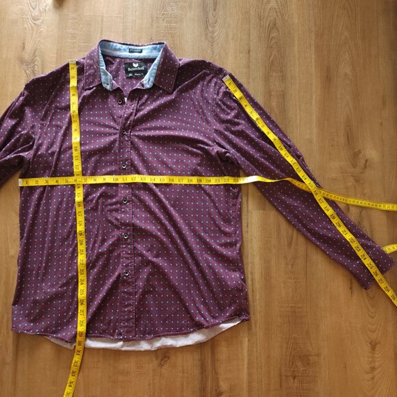 Buttercloth Icy Cotton Purple Blue Geometric Print Long Sheeve Shirt Sx XXL - Picture 5 of 7